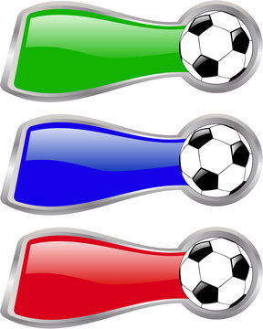 the vector color soccer banner set