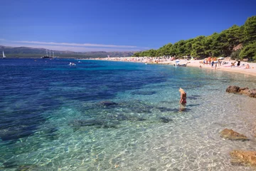 Foto op Plexiglas Gouden Hoorn strand, Brac, Kroatië spiaggia di Zlatni Rat - Bol (Croazia)