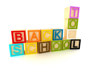 Back to school - wooden blocks letters