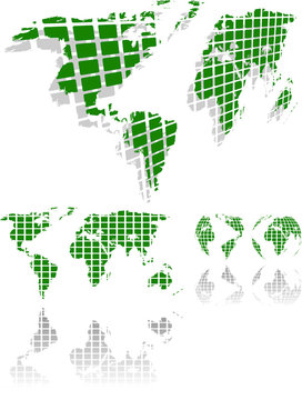the vector green world map
