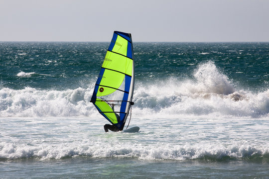 Windsurfing at Atlantic ocean