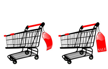 the vector Shopping cart with Sale label