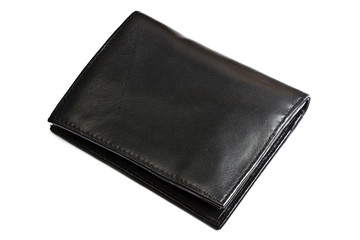 Black wallet isolated on white
