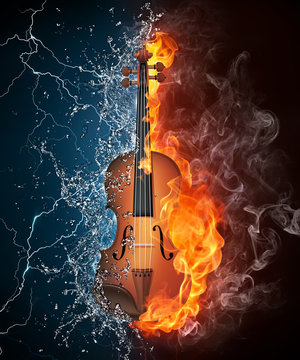 Violin on Fire and Water
