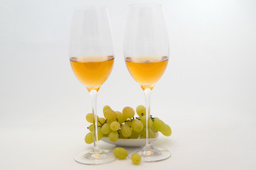 White wine in the glass