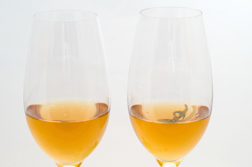 White wine in the glass