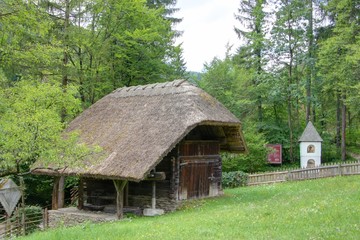 toiture en chaume (village du tyrol)