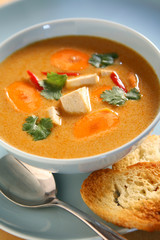 Spicy Tofu and Coconut Curry Soup