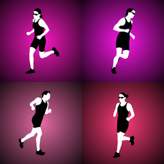 Fototapeta na wymiar Running women