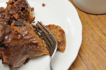 Fork on meat dumpling