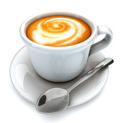 cup of cappuccino coffee with froth