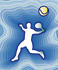 Fototapeta na wymiar Tennis abstract illustration with sportsman and ball.