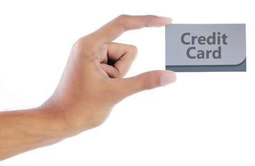 hand holding credit card