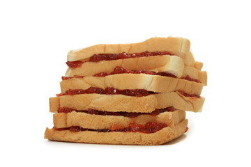 Bread with strawberry jam