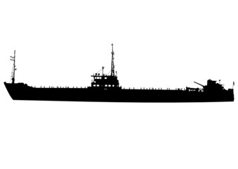 Silhouette of the sea ship