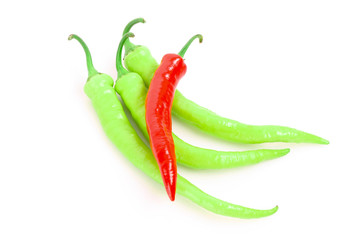 Peppers isolated on white