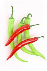 Peppers isolated on white