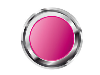3D Glossy Button in Rosa