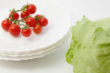Tomatoes and iceberg lettuce