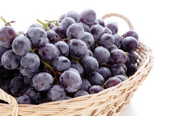 black grapes in the basket
