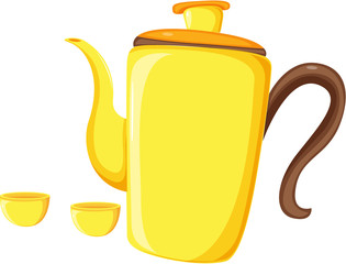 tea coffee kettle and mugs
