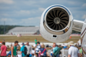 jet aircraft on display at an airshow - obrazy, fototapety, plakaty