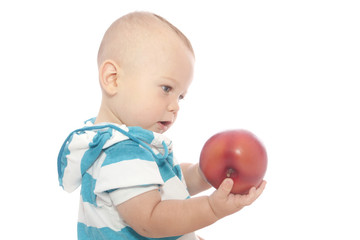 Fototapeta premium Baby Eating Apple