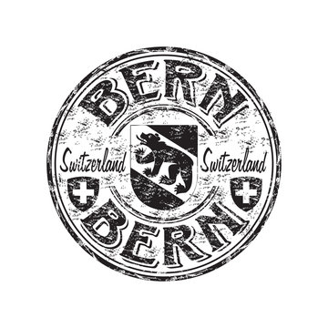 Bern grunge rubber stamp