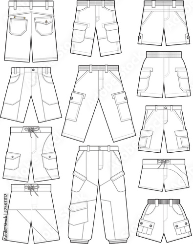 "Pant outline vector templates" Stock image and royalty-free vector ...