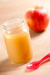 glass jar of baby food