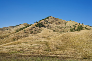 Landscape with hills in the countryside