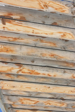 Wooden steps of the stairs