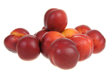Fresh nectarines isolated on white background