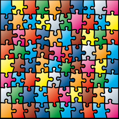 Jigsaw puzzle colorful pattern (vector illustration)