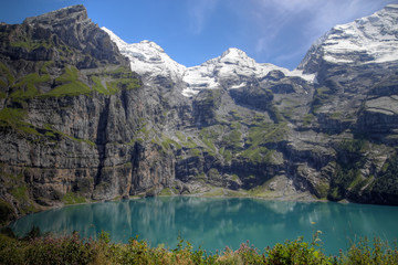 Oeschinensee Lake, Bernese Alps, Switzerland
