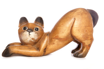 wooden cat ornament