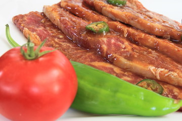 Korean short ribs with Tomato and pepper