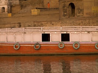 Boat On The River Ganges, Varanasi, Uttar Pradesh, India