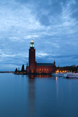 Fototapeta premium Stockholm City Hall at night