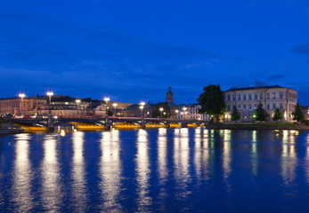 Fototapeta na wymiar Night scene of the Stockholm City