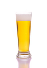 glass of beer on a white background