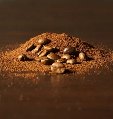 Fotobehang Koffiebonen grains de café et café moulu 3  © PiX'art photographie