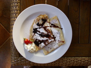 Pfannkuchen, Schokolade, Erdbeeren, Sahne, fett, Diät