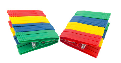 colored clothespin isolated in white background