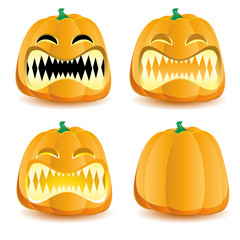 Halloween pumpkin with various lighting, part 5, vector