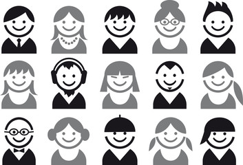 people vector icon set