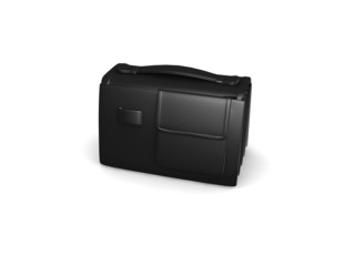 Black mini briefcase isolated on white
