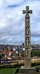 cross in whitby cemetery england
