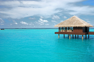 Overwater bungalow on the lagoon