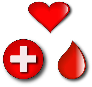 Conceptual logos of blood donation